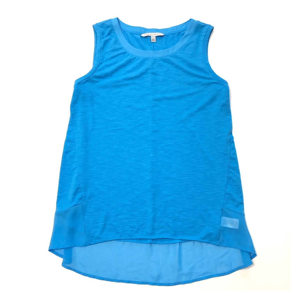 Adrienne Vittadini Blue Sleeveless Blouse Sz L